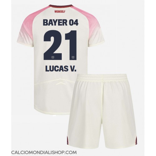 Maglie da calcio Bayer Leverkusen Lucas Vazquez #21 Seconda Maglia Bambino 2025-26 Manica Corta (+ Pantaloni corti)